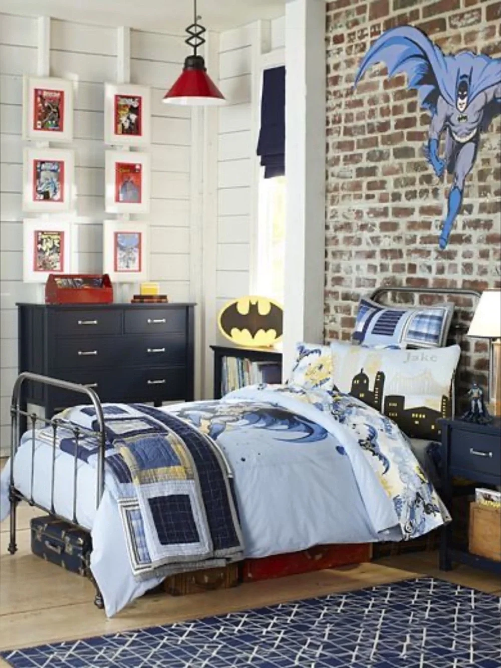 Pottery Barn Kids BATMAN Cityscape Duvet Cover & Sheet